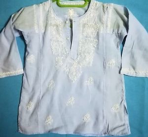 Kids Costumes to Hire - Light Blue top with emboidered detail